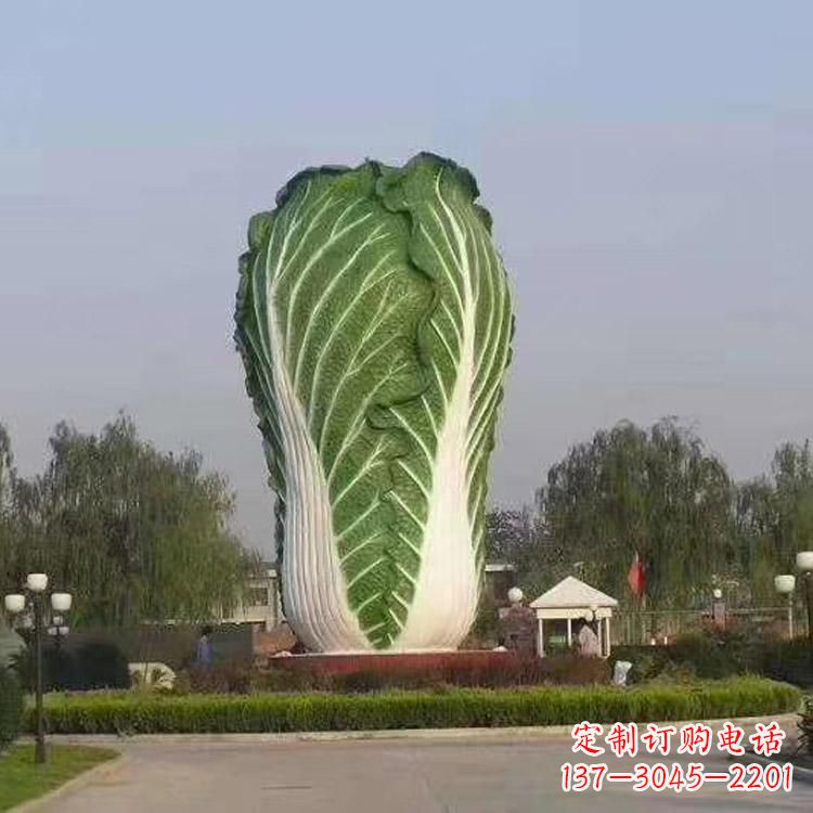 湖南玻璃钢招财白菜雕塑-城市园林仿真植物景观