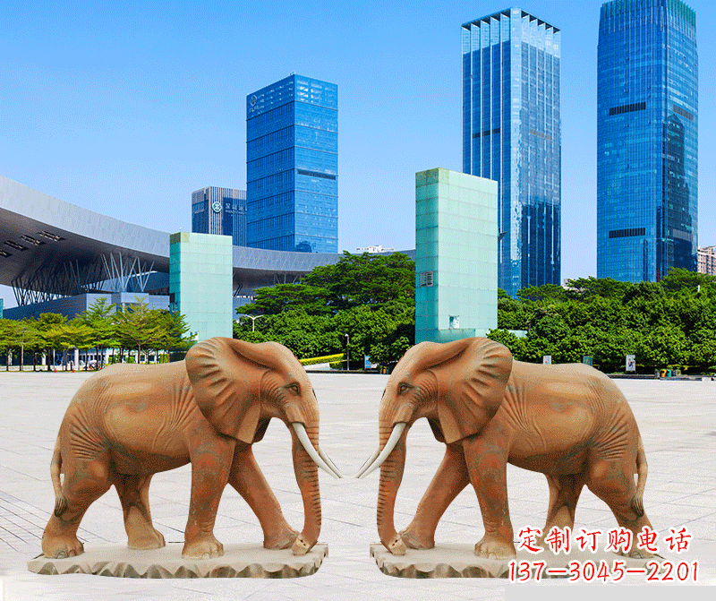 湖南精美大象雕塑