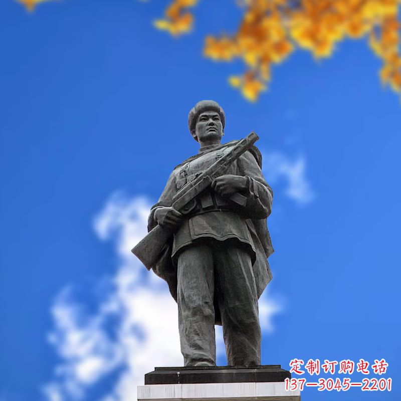 湖南中国著名抗战英雄人物邱少云石雕塑像