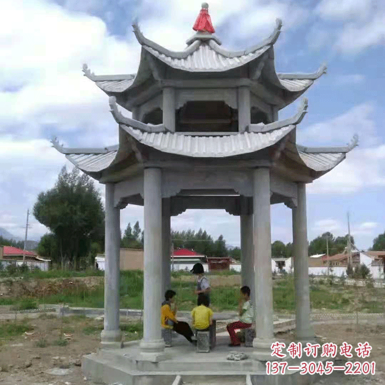 湖南中式庭院石凉亭