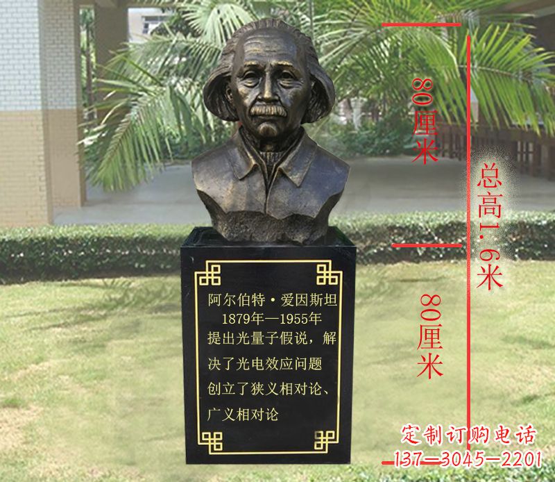 湖南爱因斯坦名人胸像铜雕