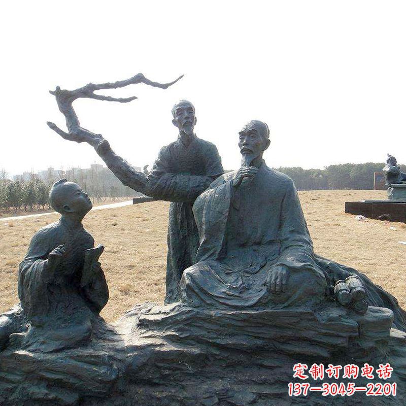 湖南八大山人景观小品雕塑-公园历史名人著名画家朱耷情景雕塑