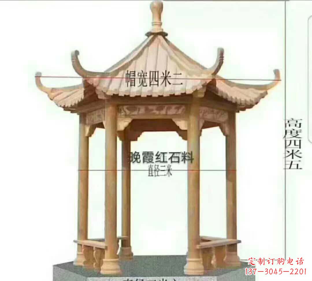 湖南八角凉亭石雕