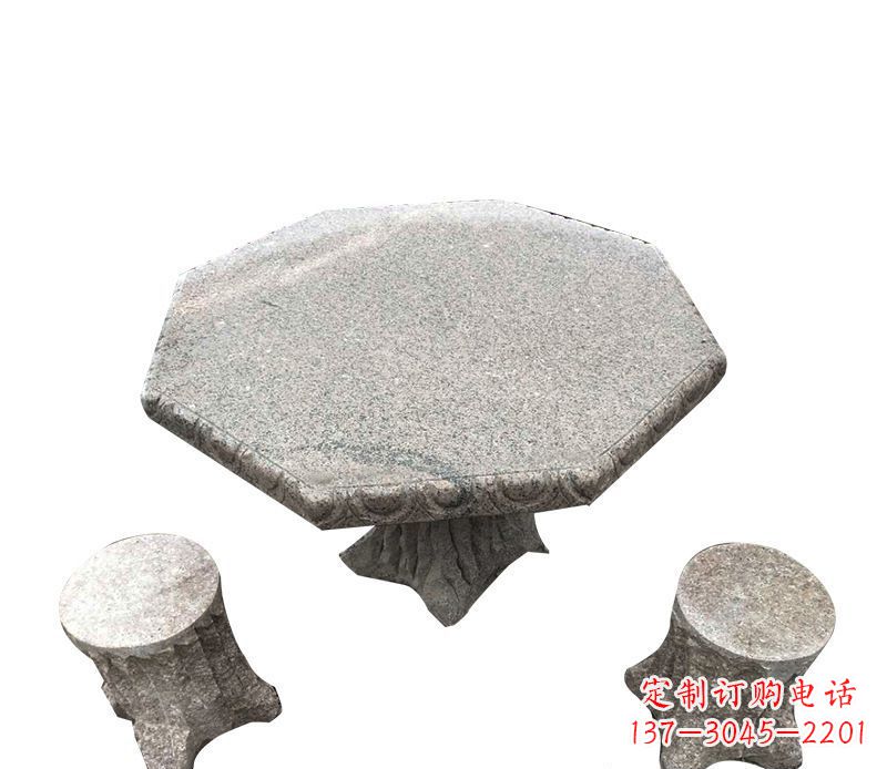 湖南八角石桌凳园林景观石雕