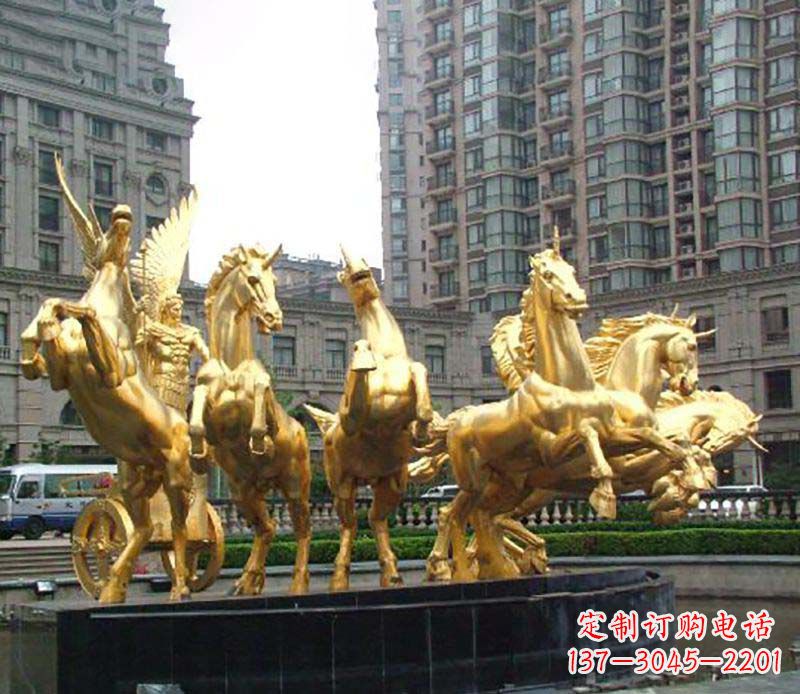 湖南八马群阿波罗铜雕