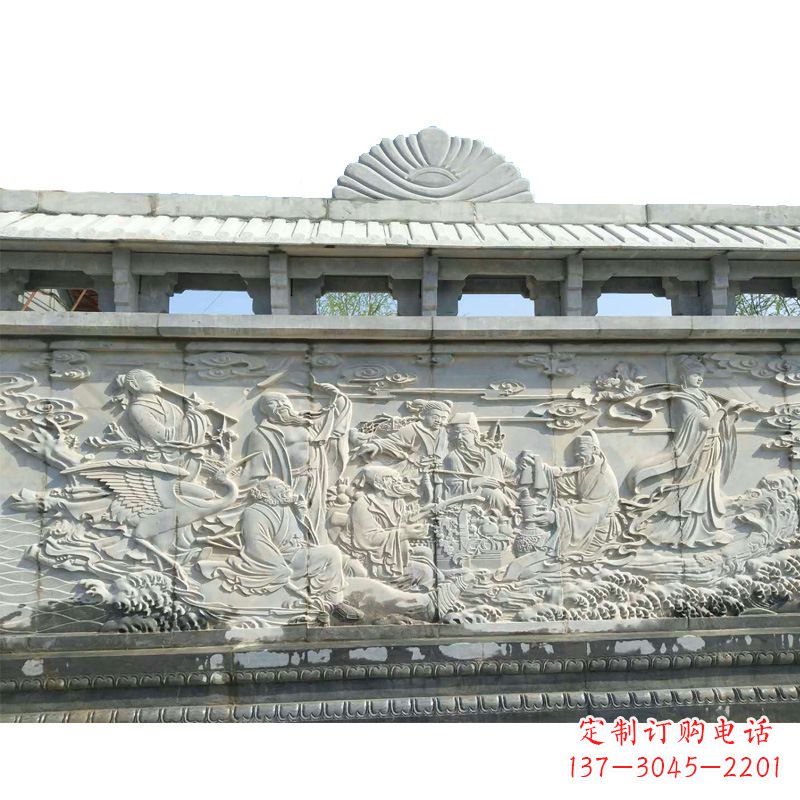 湖南八仙寺庙浮雕墙画