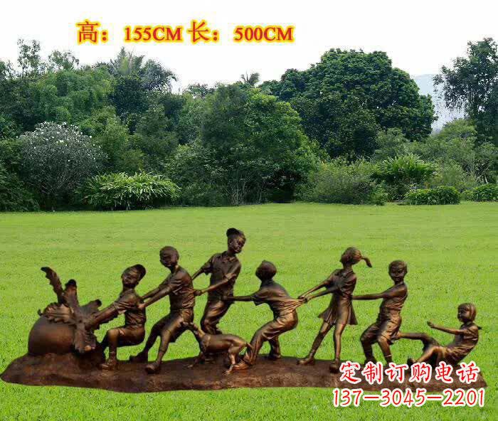 湖南拔萝卜人物铜雕1