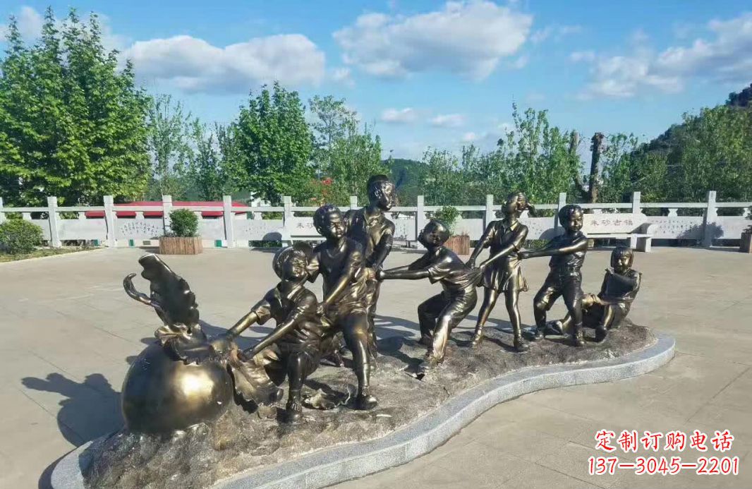 湖南拔萝卜人物铜雕112