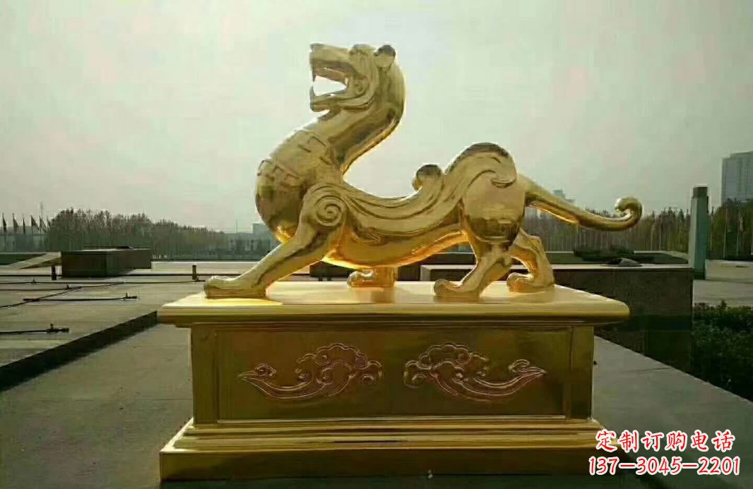 湖南白虎铜雕