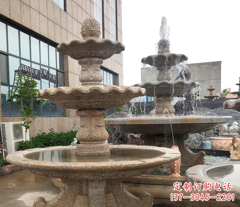 湖南“白麻石质天然喷泉雕塑”