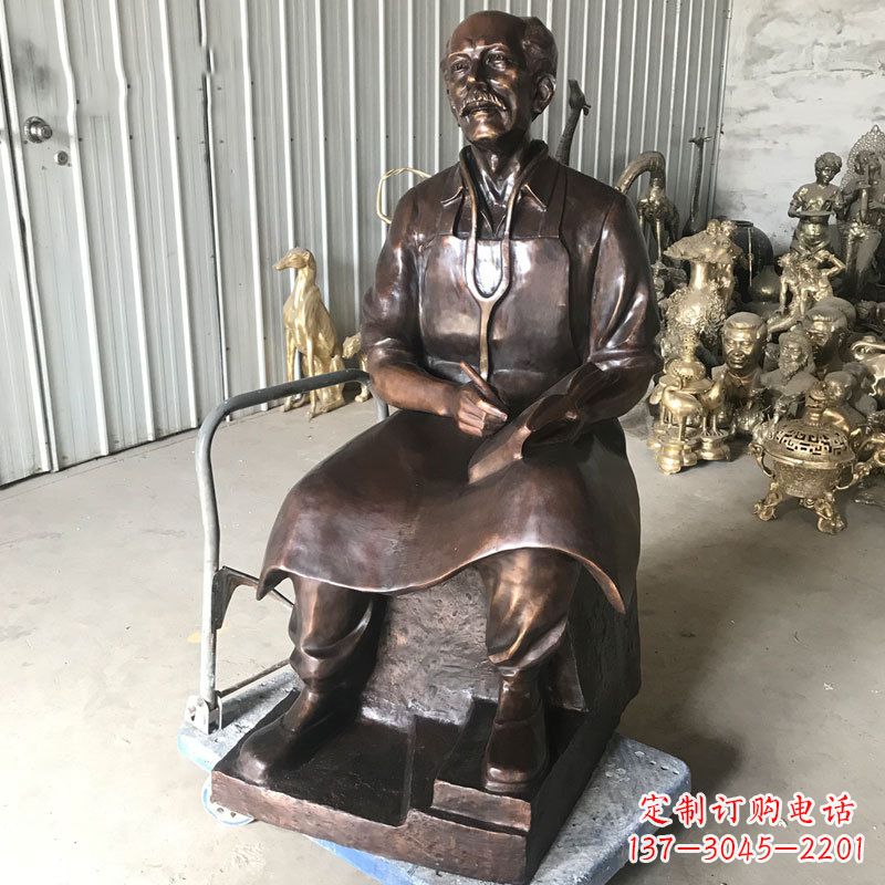 湖南白求恩坐姿纯铜雕塑