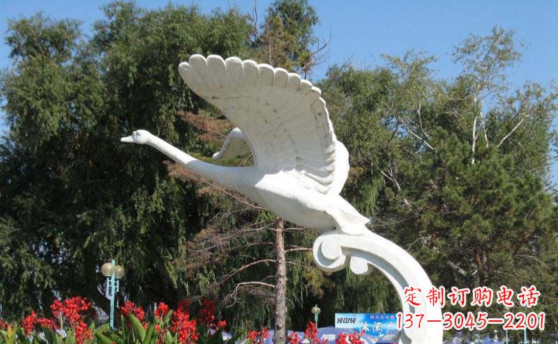 湖南白天鹅大理石雕塑