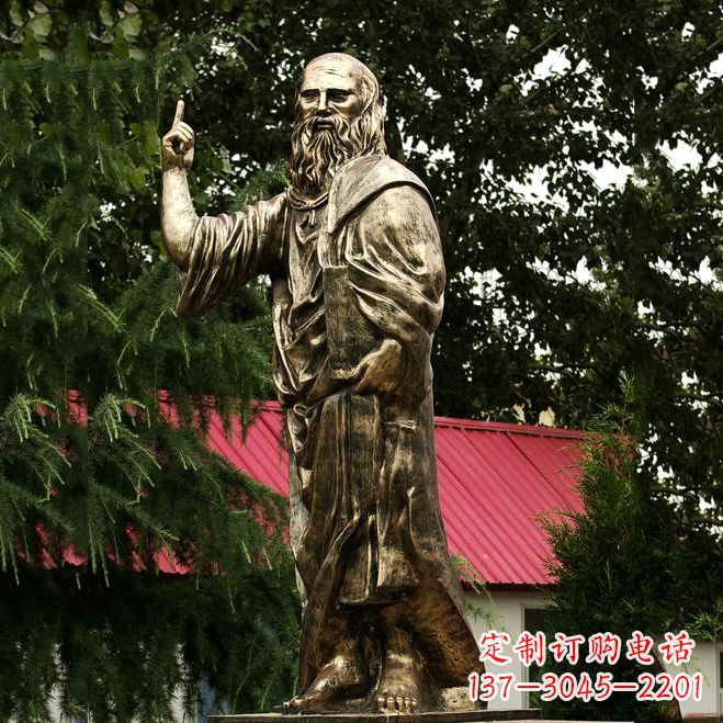 湖南柏拉图玻璃钢仿铜雕像-世界名人古希腊著名哲学家雕塑