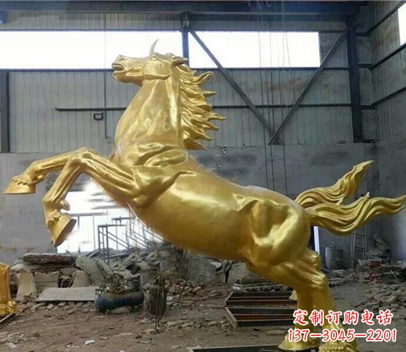 湖南摆件街边公园奔腾骏马铜雕塑