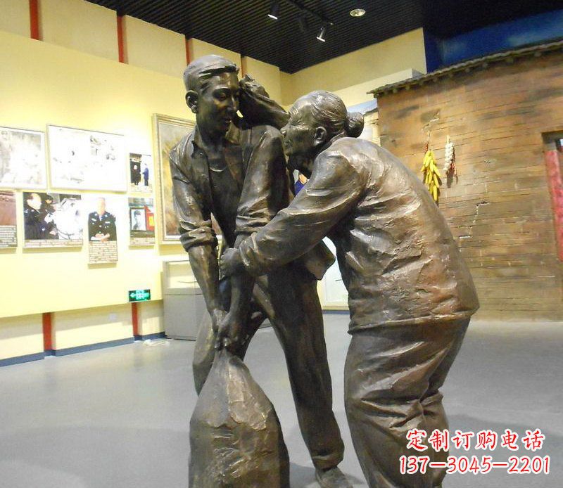 湖南帮老人干活铜雕