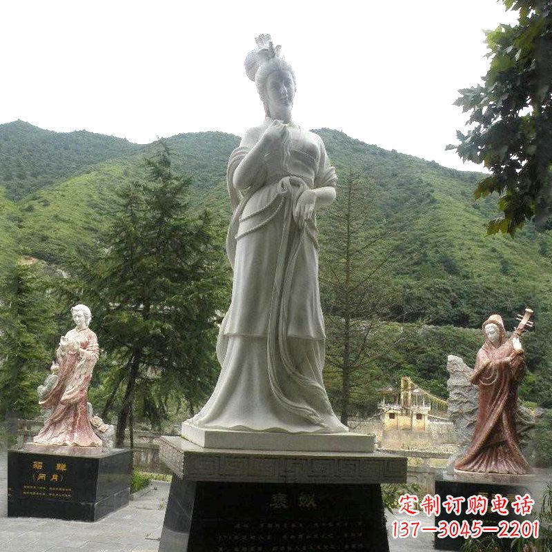 湖南褒姒雕塑-大理石石雕美女中国古代美女塑像
