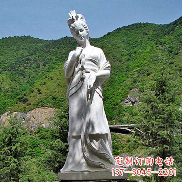 湖南褒姒汉白玉石雕像-中国古代(西周时期)美女雕塑