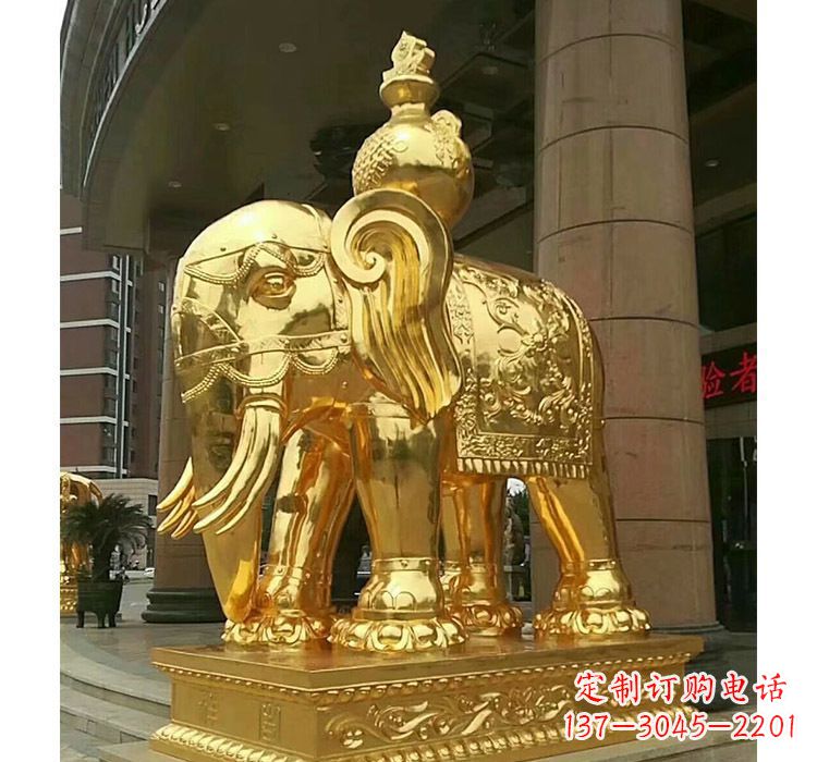 湖南宝瓶大象铜雕
