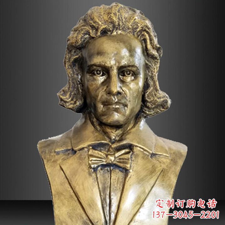 湖南贝多芬雕塑作品-纯铜铸造名人胸像