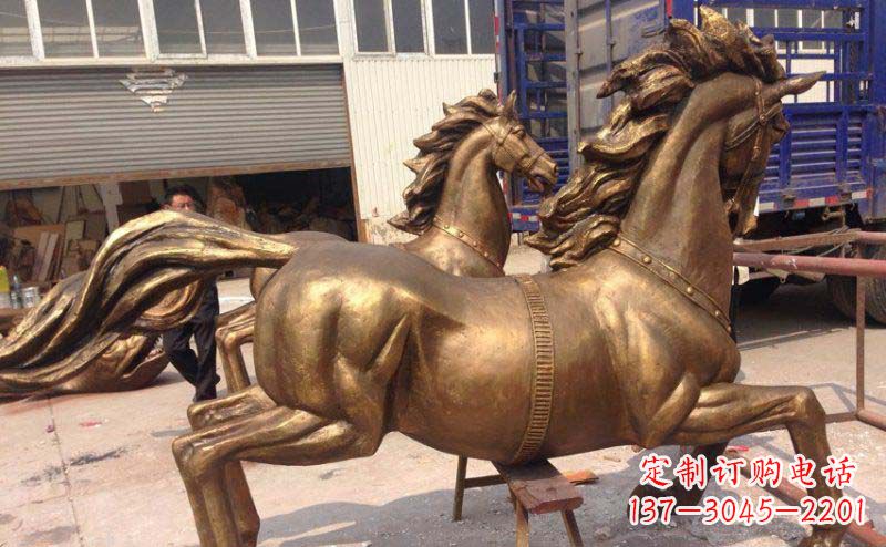 湖南奔马广场铜雕