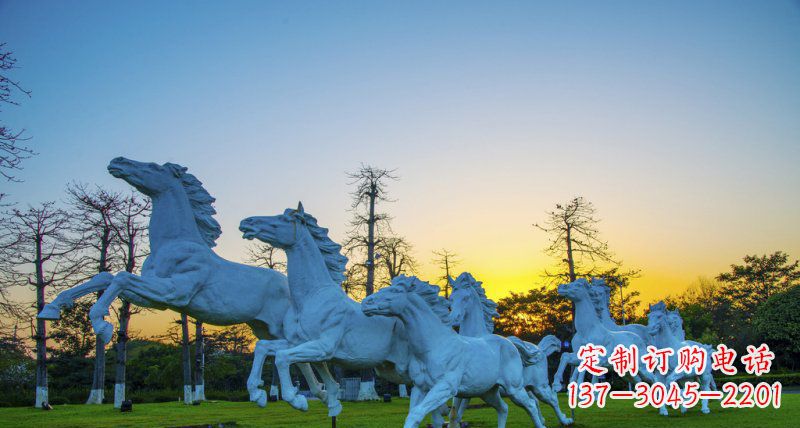 湖南奔跑的马群城市公园景观铜雕