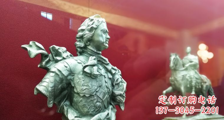 湖南彼得大帝半身像古代西方名人铜雕