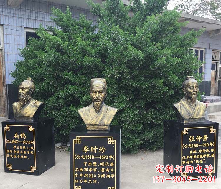 湖南扁鹊李时珍张仲景胸像古代人物铜雕