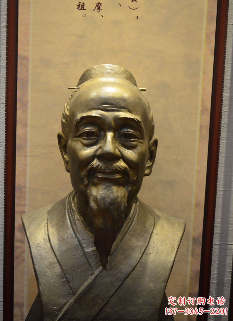 湖南扁鹊胸像古代医学家铜雕