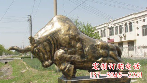 湖南标志性黄铜斗牛
