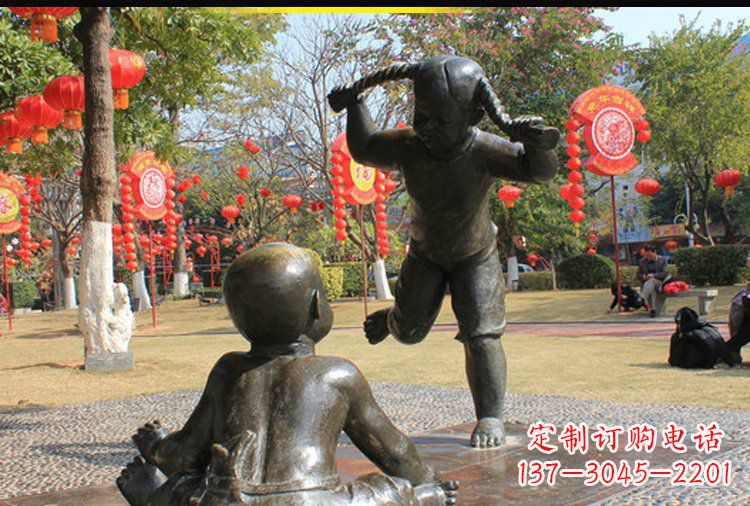 湖南表演的儿童公园人物铜雕塑