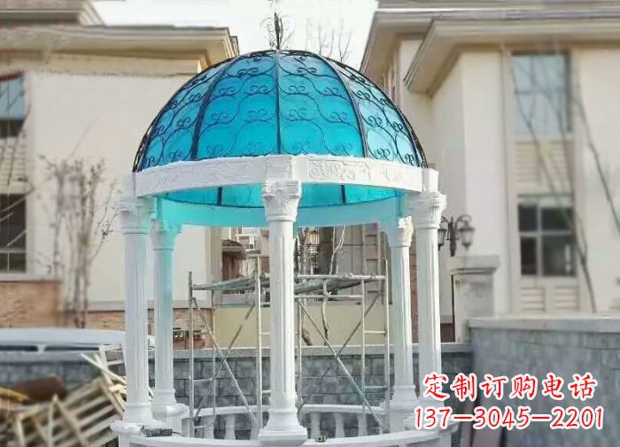湖南新款汉白玉欧式石雕凉亭给你宁静舒适的休闲空间