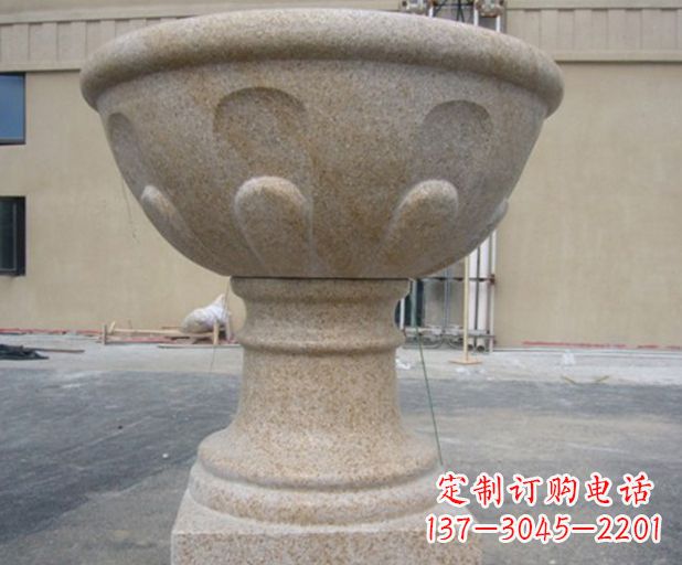 湖南别墅景观大理石花盆石雕 (3)