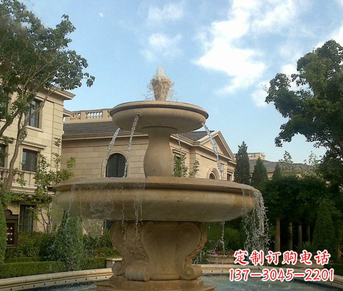 湖南别墅景观大理石喷泉雕塑