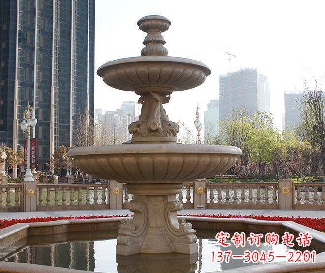 湖南别墅景观大型喷泉石雕