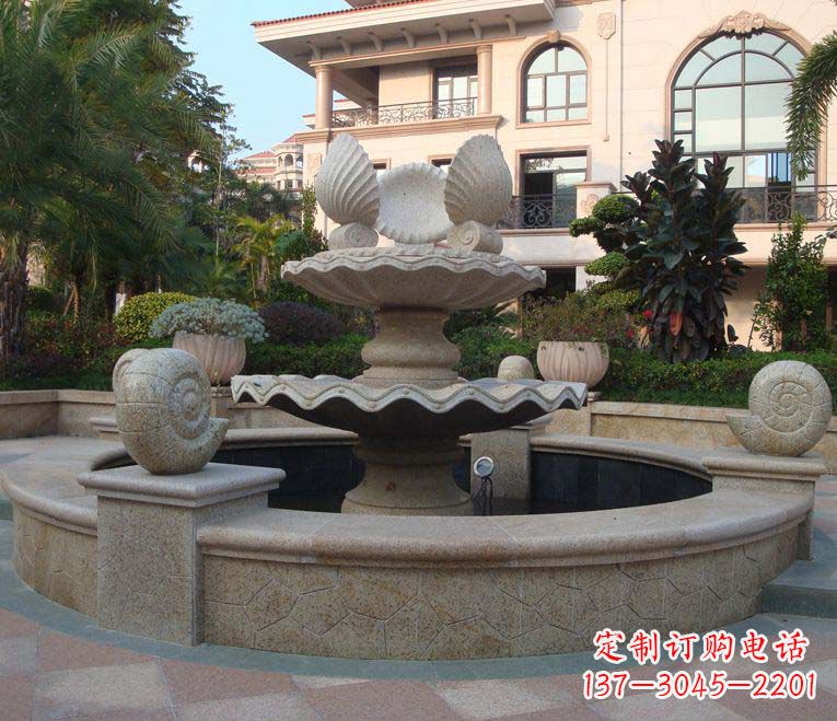 湖南别墅景观多层喷泉石雕