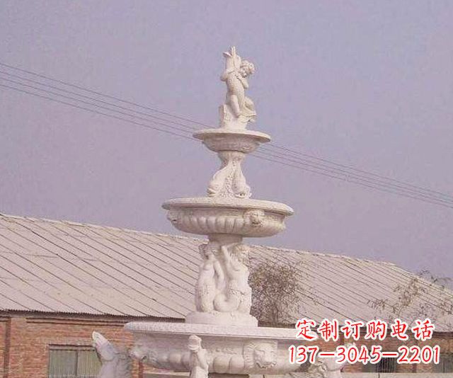 湖南别墅景观天使喷泉石雕 (2)