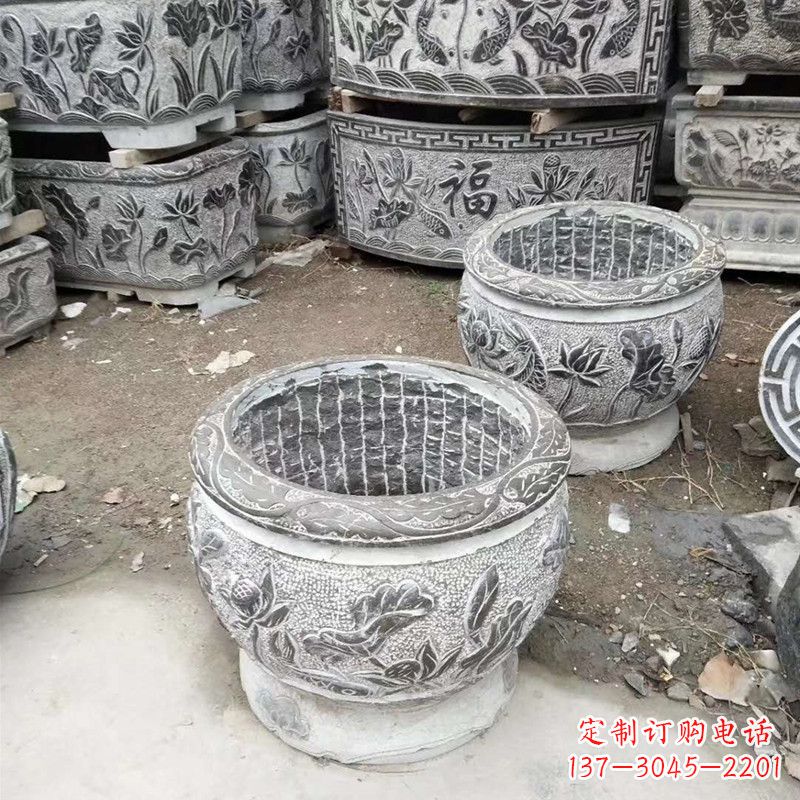 湖南别墅水缸石雕塑