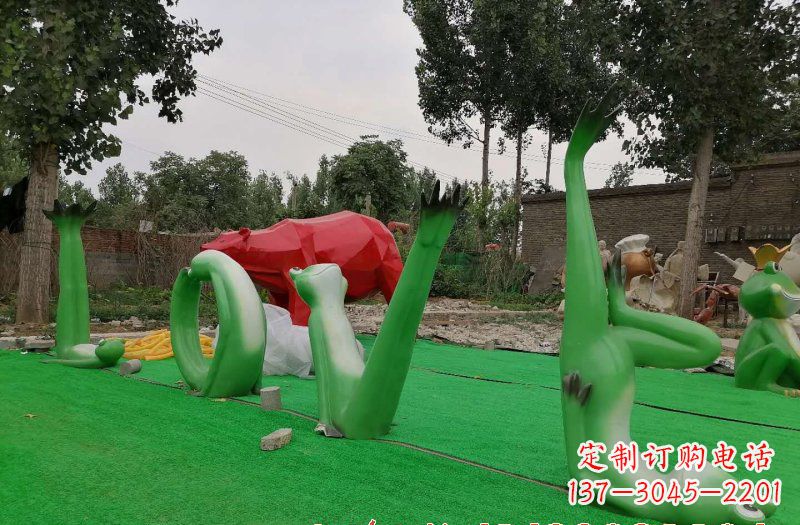 湖南新颖可爱的玻璃钢青蛙雕塑