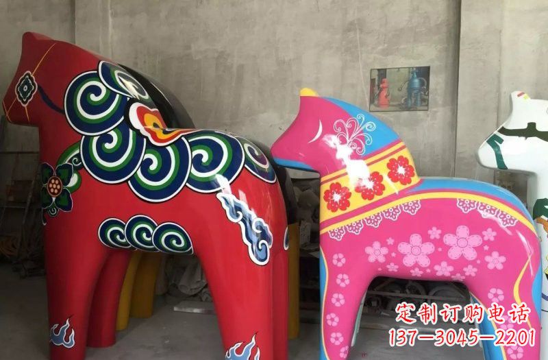 湖南玻璃钢彩绘抽象独角兽
