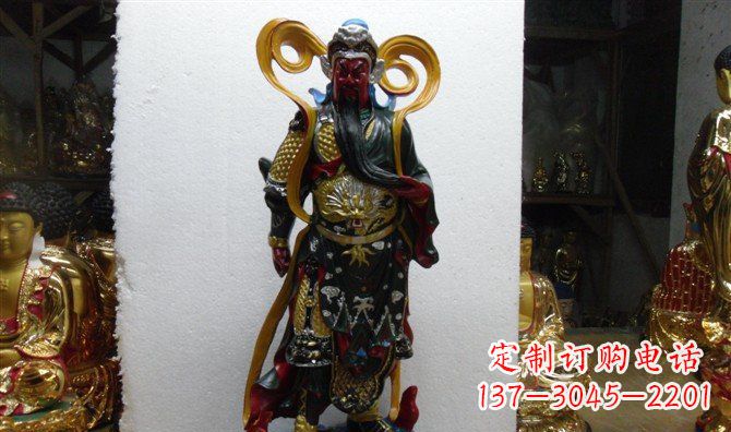 湖南玻璃钢彩绘持刀关公