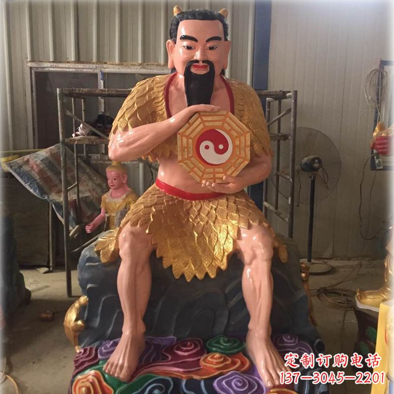 湖南玻璃钢彩绘青帝太昊伏羲神像