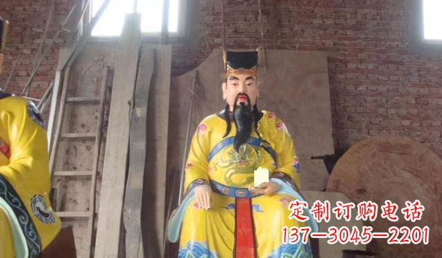 湖南玻璃钢彩绘文财神寺庙神像雕塑