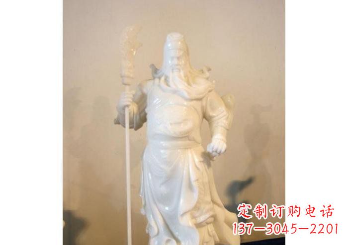 湖南玻璃钢持刀关公雕塑