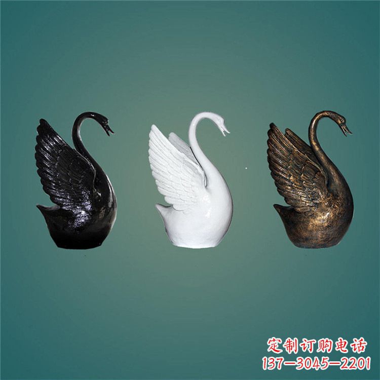 湖南玻璃钢制天鹅雕塑，点缀水景水池