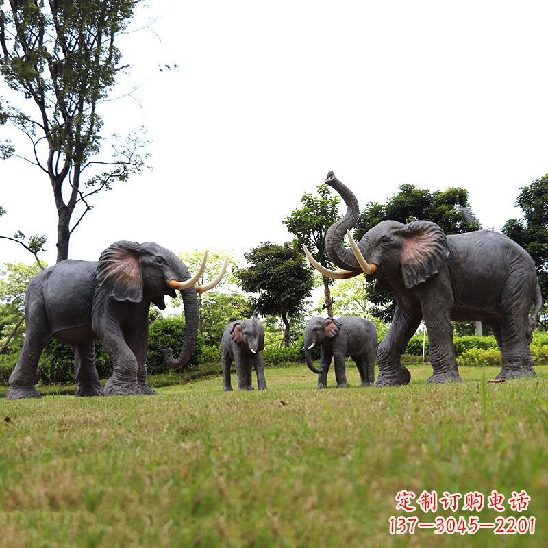 湖南玻璃钢大象仿真大象雕塑-公园景区园林装饰动物摆件