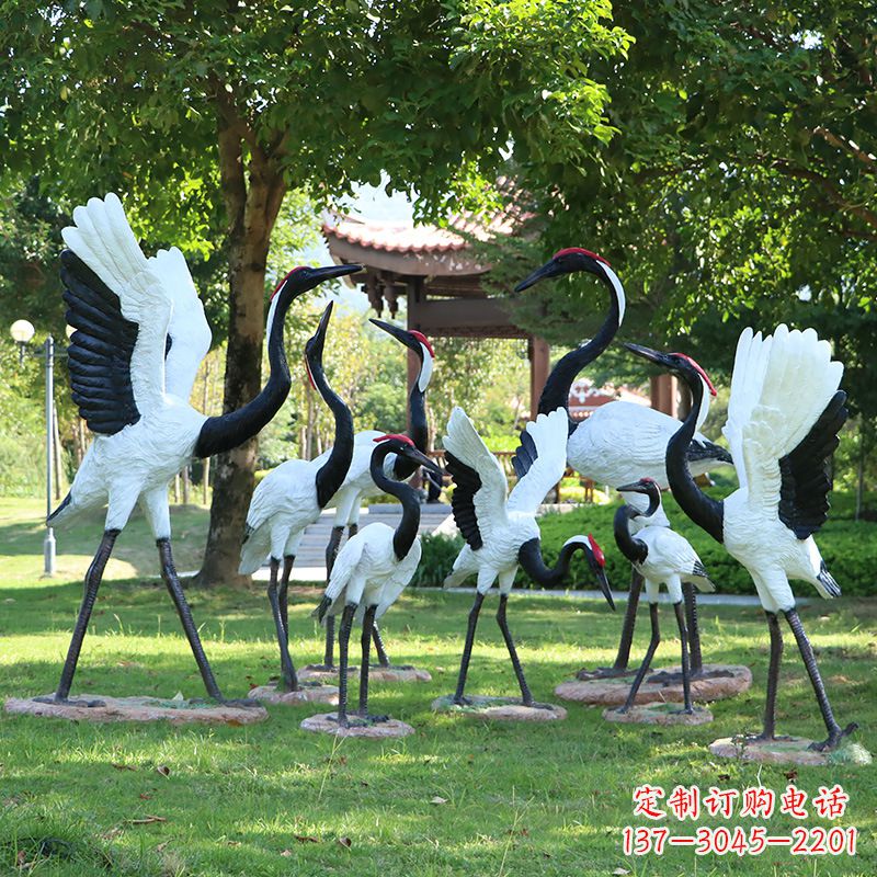 湖南玻璃钢丹顶鹤雕塑传承中华文化之美