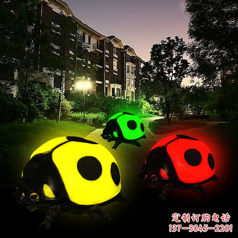 湖南玻璃钢发光七星瓢虫雕塑(款四)
