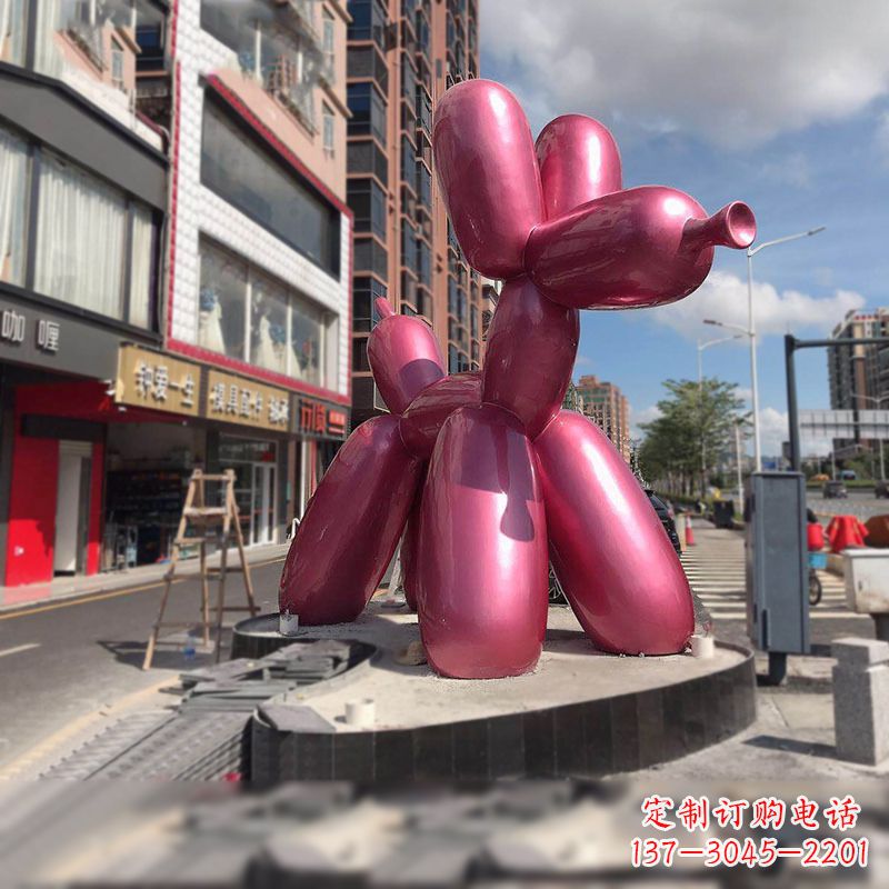 湖南玻璃钢仿气球狗雕塑