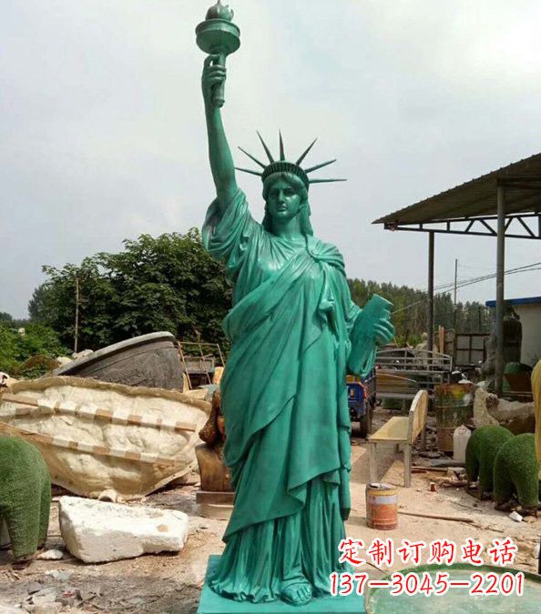 湖南玻璃钢仿青铜自由女神像雕塑