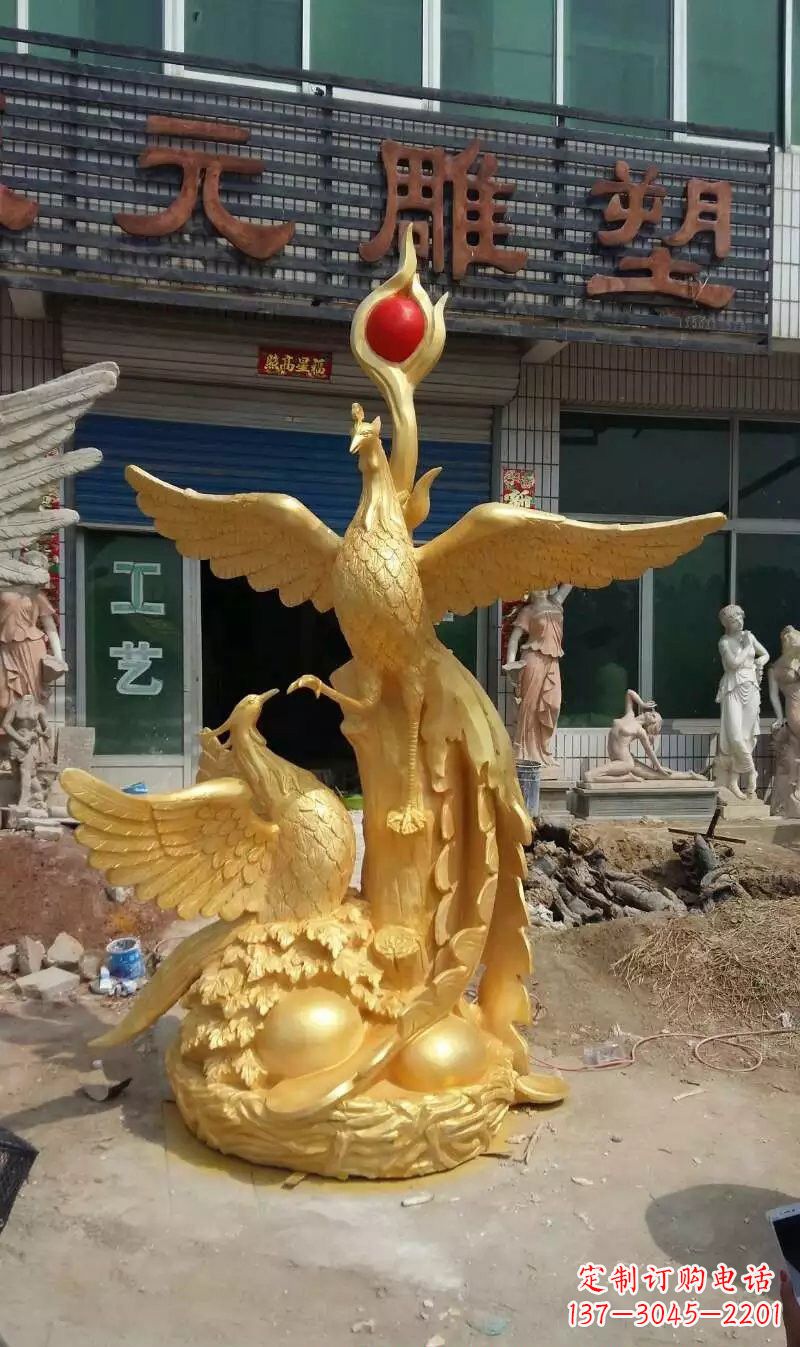 湖南玻璃钢仿铜凤凰